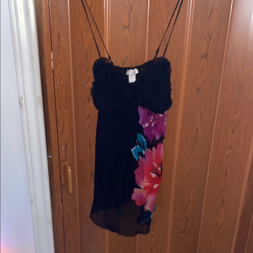 LaSenza Floral Black Lingerie with Pink and Purple Accents